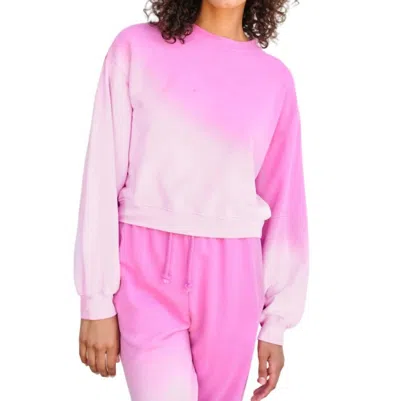 Sundry Cropped Sweatshirt In Flamingo Ombre In Multi