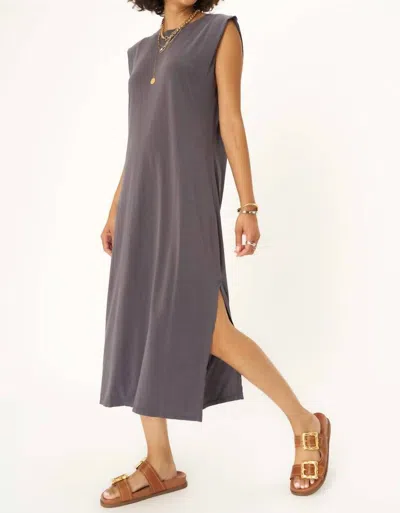 Project Social T Felix Washed Back V Maxi Dress In Charcoal In Pink