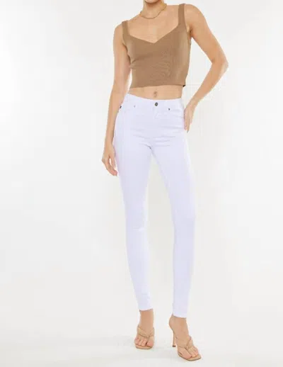 Kancan Alabaster High Rise Super Skinny Jeans In White
