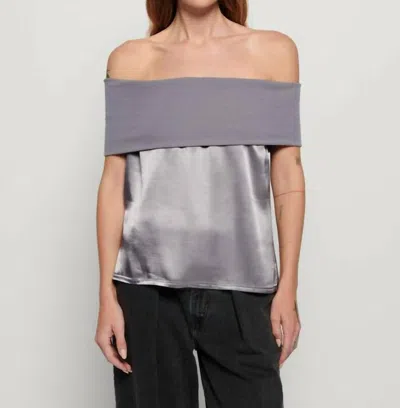 Nation Ltd Vera Off The Shoulder Top In Smoke In Grey