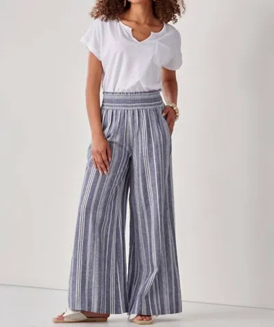 Giftcraft Stripe Beach Palazzo Pant In Navy In Blue