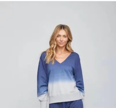 Sundays Mark Pullover In Navy Dip Dye In Blue