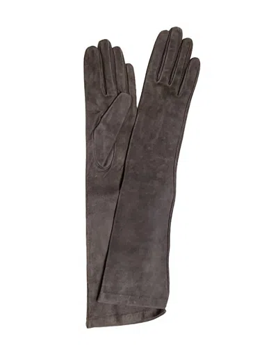 Lafayette 148 Women's Long Suede Gloves In Rock In Blue