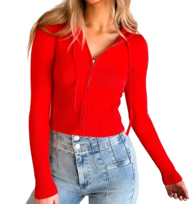 Sky To Moon Misty Rose Sweater In Red
