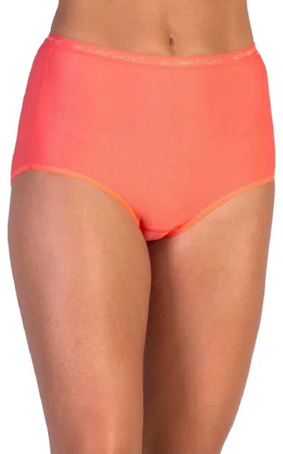 Exofficio Give-n-go Full Cut Brief Panty In Hot Coral In Red