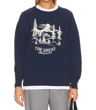 The Great College Sweatshirt With Snowdrift Graphic In Navy In Blue