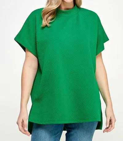 See And Be Seen Drop Shoulder Lounge Wear Top In Green