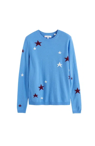 Chinti & Parker Women's Star Sweater In Pure Blue In Multi