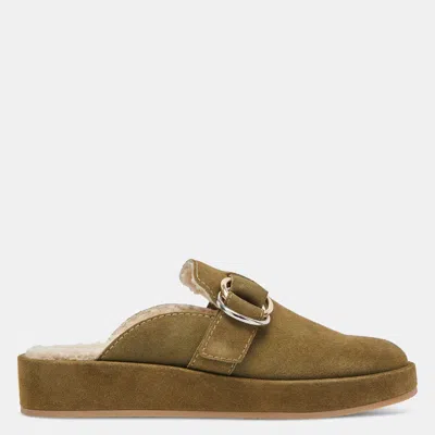 Dolce Vita Astor Plush Flats Olive Suede In Green