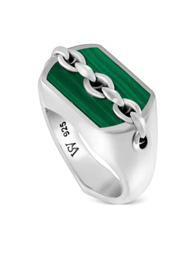 Stephen Webster Inline Signet Logo-engraved Ring In Green