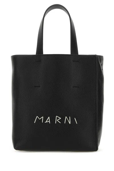 Marni Museo Soft Black Grained Calf Leather Mini Handbag