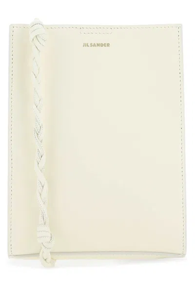 Jil Sander Ivory Leather Small Tangle Shoulder Bag In 106