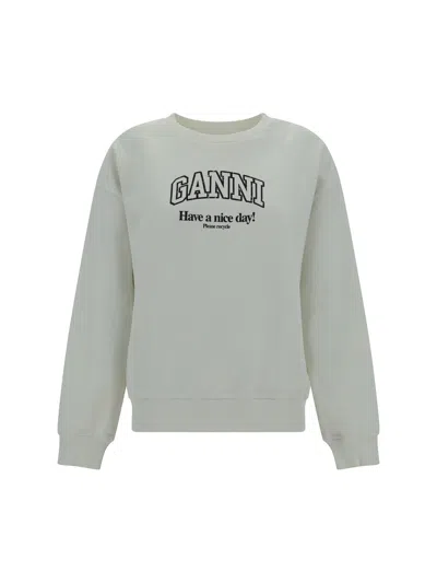 Ganni Sweatshirts In Egret