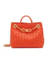 Bottega Veneta Women's Small Andiamo Intrecciato Leather Top-handle Bag In Orange