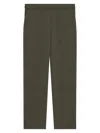 Theory Treeca Cropped Pull On Pants In Dark Olive