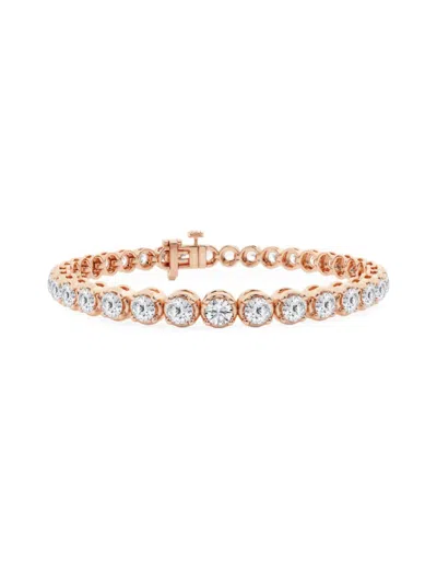 Saks Fifth Avenue Women's 14k Rose Gold & Lab-grown Diamond 4-prong Tennis Bracelet In 8 Tcw