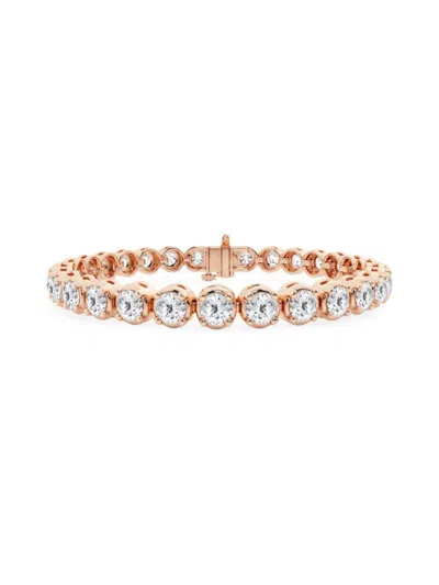 Saks Fifth Avenue Women's 14k Rose Gold & Lab-grown Diamond 4-prong Tennis Bracelet In 12 Tcw