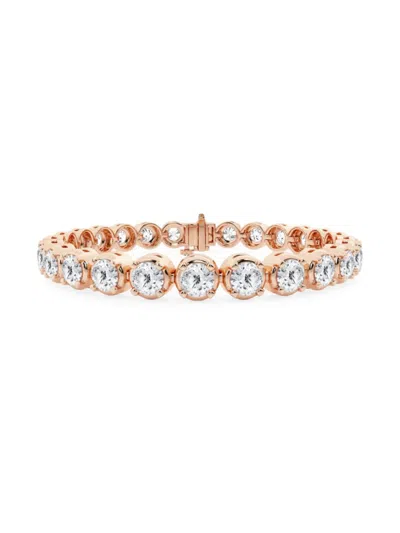 Saks Fifth Avenue Women's 14k Rose Gold & Lab-grown Diamond 4-prong Tennis Bracelet In 15 Tcw