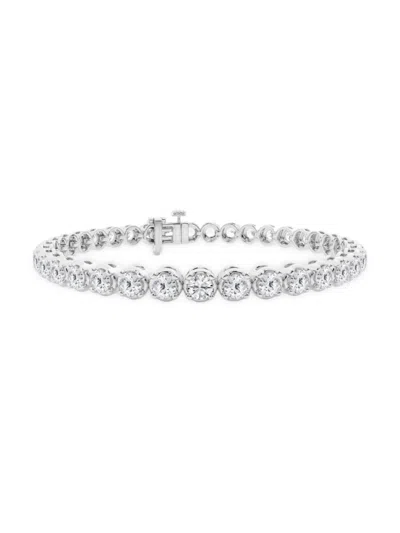 Saks Fifth Avenue Women's Platinum & Lab-grown Diamond 4-prong Tennis Bracelet In 8 Tcw
