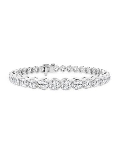 Saks Fifth Avenue Women's Platinum & Lab-grown Diamond 4-prong Tennis Bracelet In 10 Tcw