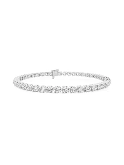 Saks Fifth Avenue Women's Platinum & Lab-grown Diamond 3-prong Tennis Bracelet In 4 Tcw