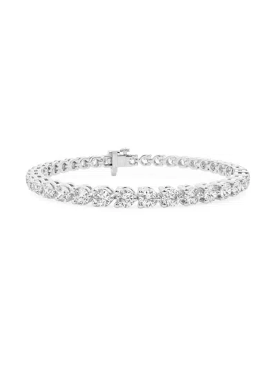 Saks Fifth Avenue Women's Platinum & Round Lab-grown Diamond 3-prong Tennis Bracelet/1.00-10.00 Tcw In 8 Tcw