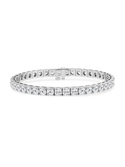 Saks Fifth Avenue Women's 14k White Gold & 5.00 Tcw Round Lab-grown Diamond Tennis Bracelet In 13 Tcw