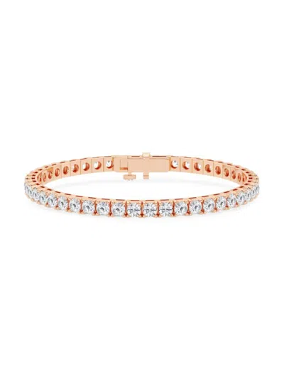 Saks Fifth Avenue Women's 14k Rose Gold & Lab-grown Diamond 4-prong Tennis Bracelet In 12 Tcw