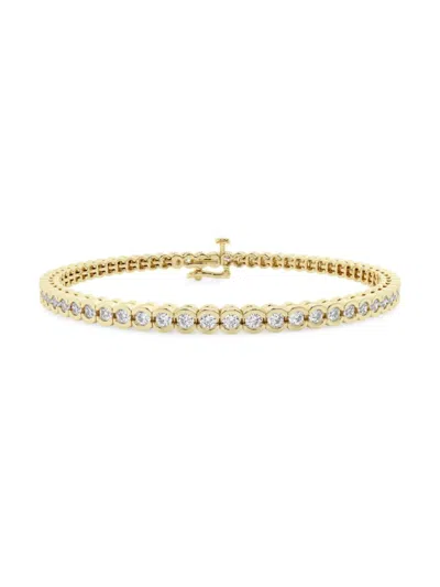 Saks Fifth Avenue Women's 14k Yellow Gold & Lab-grown Diamond Bezel Tennis Bracelet In 2 Tcw