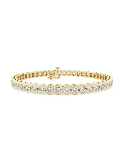 Saks Fifth Avenue Women's 14k Yellow Gold & Lab-grown Diamond Bezel Tennis Bracelet In 3 Tcw