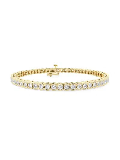 Saks Fifth Avenue Women's 14k Yellow Gold & Lab-grown Diamond Bezel Tennis Bracelet In 4 Tcw
