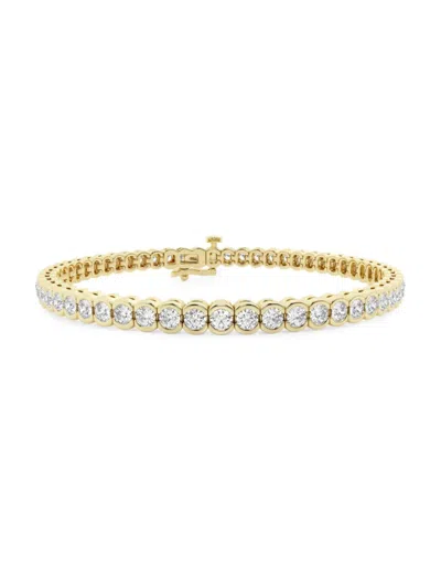 Saks Fifth Avenue Women's 14k Yellow Gold & Round Lab-grown Diamond Bezel Tennis Bracelet/1.00-10.00 Tcw In 5 Tcw