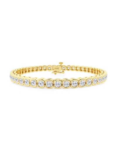 Saks Fifth Avenue Women's 14k Yellow Gold & Lab-grown Diamond Bezel Tennis Bracelet In 7 Tcw