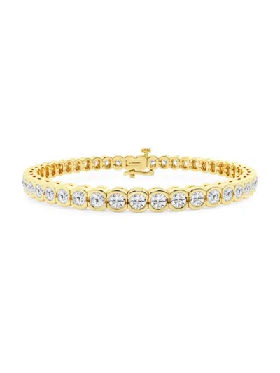 Saks Fifth Avenue Women's 14k Yellow Gold & Lab-grown Diamond Bezel Tennis Bracelet In 8 Tcw