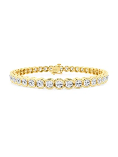 Saks Fifth Avenue Women's 14k Yellow Gold & Round Lab-grown Diamond Bezel Tennis Bracelet/1.00-10.00 Tcw In 10 Tcw