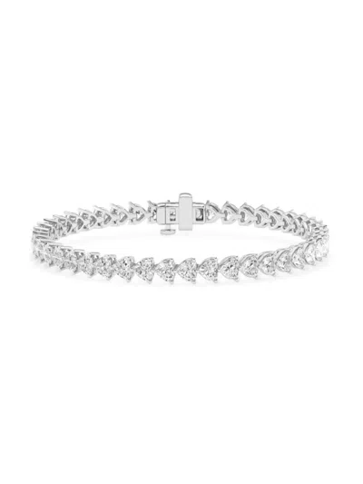 Saks Fifth Avenue Women's 14k White Gold & 9 Tcw Heart-cut Lab-grown Diamond Tennis Bracelet