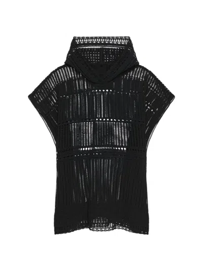 Givenchy Women's Plage Poncho In Crochet In Black