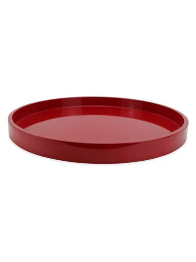 Addison Ross Round Lacquer Tray In Burgundy