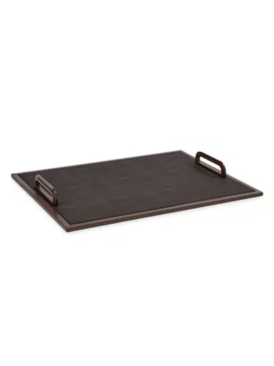 Addison Ross Faux Shagreen Tray In Anthracite