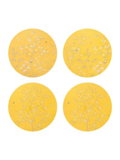 Addison Ross Chinoiserie 4-piece Placemat Set In Yellow
