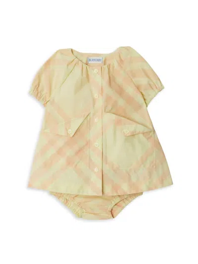 Burberry Baby Girl's 2-piece Check Dress & Bloomers Set In Sherbet Check