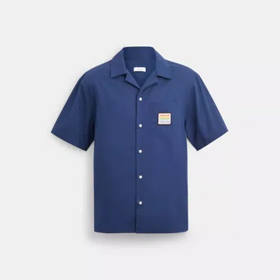 Coach Outlet Camp Shirt With Patches In Blue