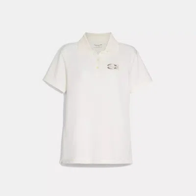 Coach Outlet Solid Gradient Pique Polo Shirt In White
