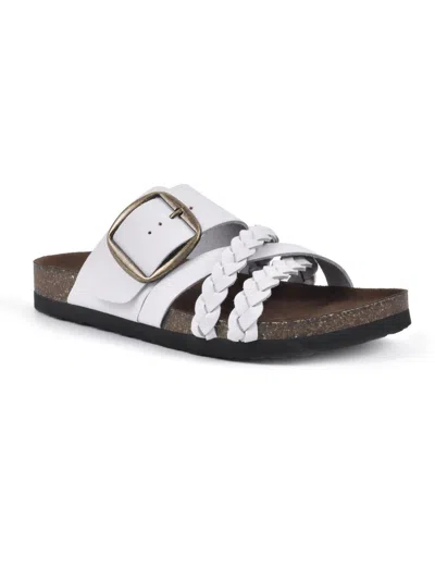 White Mountain Healing Footbed Sandal Slides In White,leather