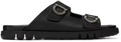 Ferragamo Double-strap Sandal In Black