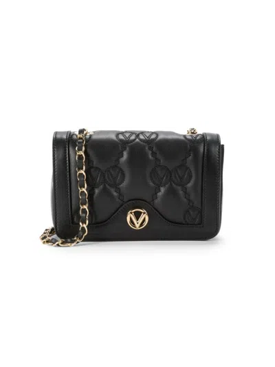 Valentino By Mario Valentino Lady Monogram Matelasse Crossbody Bag In Black