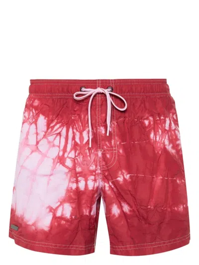 Sundek Golden Wave Crinkled Swim Shorts In Red