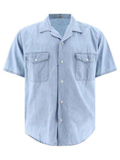 Orslow Shirt With Patch Pockets In Blue