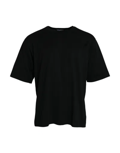 Dolce & Gabbana Black Logo Embossed Crew Neck Short Sleeves Men's T-shirt