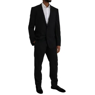 Dolce & Gabbana Black Martini Wool Formal 2 Piece Men's Suit